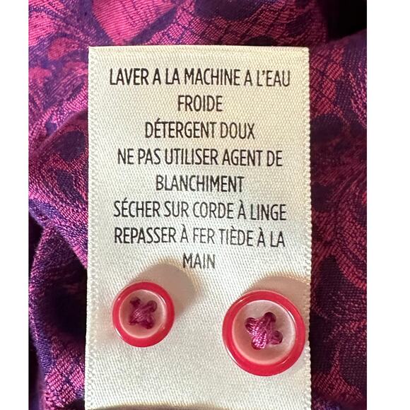 Robert Graham Long Sleeve Pink & Purple Print Button-Up Shirt size XL - Picture 8 of 10